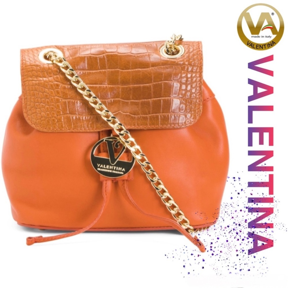 Valentina Orange and Brown Backpack